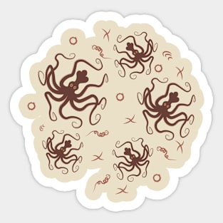 Minoan octopus illustration Sticker